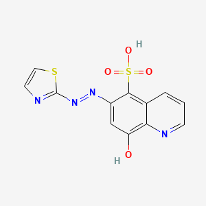 molecular formula C12H8N4O4S2 B12561842 8-Hydroxy-6-[(E)-(1,3-thiazol-2-yl)diazenyl]quinoline-5-sulfonic acid CAS No. 143661-84-1