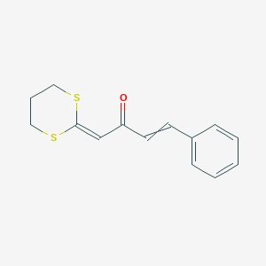 molecular formula C14H14OS2 B12561864 1-(1,3-Dithian-2-ylidene)-4-phenylbut-3-en-2-one CAS No. 154051-57-7