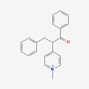 molecular formula C21H20NO+ B12561903 1-Methyl-4-(1-oxo-1,3-diphenylpropan-2-yl)pyridin-1-ium CAS No. 184154-38-9