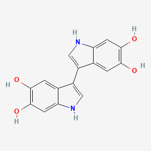molecular formula C16H12N2O4 B1256203 5,5',6,6'-Tetrahydroxy-3,3'-biindolyl CAS No. 390401-91-9