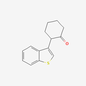 molecular formula C14H14OS B12562121 2-(1-Benzothiophen-3-yl)cyclohexan-1-one CAS No. 143357-90-8