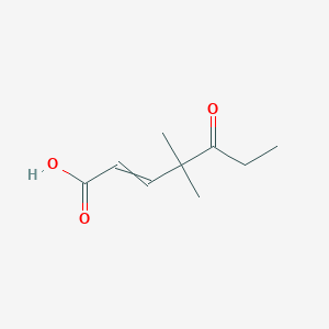 molecular formula C9H14O3 B12562220 4,4-Dimethyl-5-oxohept-2-enoic acid CAS No. 184917-65-5