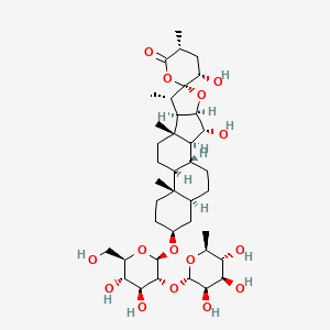 (1R,2S,3R,3'R,4R,5'S,6R,7S,8R,9S,12S,13S,16S,18S)-16-[(2R,3R,4S,5S,6R)-4,5-dihydroxy-6-(hydroxymethyl)-3-[(2S,3R,4R,5R,6S)-3,4,5-trihydroxy-6-methyloxan-2-yl]oxyoxan-2-yl]oxy-3,5'-dihydroxy-3',7,9,13-tetramethylspiro[5-oxapentacyclo[10.8.0.02,9.04,8.013,18]icosane-6,6'-oxane]-2'-one
