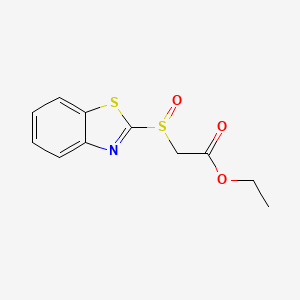 molecular formula C11H11NO3S2 B12562264 Acetic acid, (2-benzothiazolylsulfinyl)-, ethyl ester CAS No. 199387-54-7