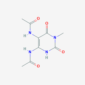 molecular formula C9H12N4O4 B12562434 Acetamide,N,N-(1,2,3,6-tetrahydro-1-methyl-2,6-dioxo-4,5-pyrimidinediyl)bis- 