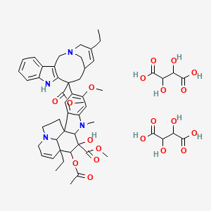 2,3-Dihydroxybutanedioic acid;methyl 11-acetyloxy-12-ethyl-4-(16-ethyl-12-methoxycarbonyl-1,10-diazatetracyclo[12.3.1.03,11.04,9]octadeca-3(11),4,6,8,15-pentaen-12-yl)-10-hydroxy-5-methoxy-8-methyl-8,16-diazapentacyclo[10.6.1.01,9.02,7.016,19]nonadeca-2,4,6,13-tetraene-10-carboxylate