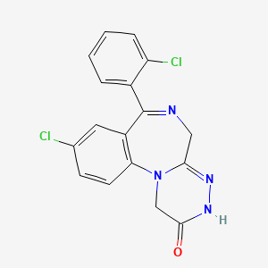 9-Chloro-7-(2-chlorophenyl)-3,5-dihydro-(1,2,4)triazino(4,3-a)(1,4)benzodiazepin-2(1H)-one