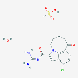 5-chloro-N-(diaminomethylidene)-9-oxo-1-azatricyclo[6.5.1.04,14]tetradeca-2,4,6,8(14)-tetraene-2-carboxamide;methanesulfonic acid;hydrate
