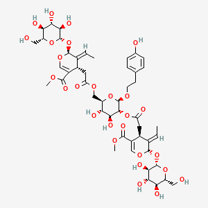 methyl (4S,5E,6S)-5-ethylidene-4-[2-[[(2R,3S,4S,5R,6R)-5-[2-[(2S,3E,4S)-3-ethylidene-5-methoxycarbonyl-2-[(2S,3R,4S,5S,6R)-3,4,5-trihydroxy-6-(hydroxymethyl)oxan-2-yl]oxy-4H-pyran-4-yl]acetyl]oxy-3,4-dihydroxy-6-[2-(4-hydroxyphenyl)ethoxy]oxan-2-yl]methoxy]-2-oxoethyl]-6-[(2S,3R,4S,5S,6R)-3,4,5-trihydroxy-6-(hydroxymethyl)oxan-2-yl]oxy-4H-pyran-3-carboxylate