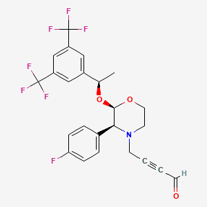 molecular formula C24H20F7NO3 B12562574 4-[(2R,3S)-2-[(1R)-1-[3,5-bis(trifluoromethyl)phenyl]ethoxy]-3-(4-fluorophenyl)morpholin-4-yl]but-2-ynal CAS No. 264197-41-3