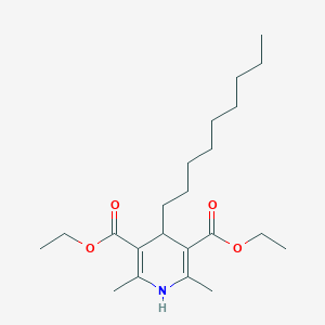 molecular formula C22H37NO4 B125627 4-Nonyl-3,5-diethoxycarbonyl-1,4-dihydro-2,6-dimethylpyridine CAS No. 144883-73-8