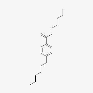 molecular formula C20H32 B12562888 Benzene, 1-hexyl-4-(1-methyleneheptyl)- CAS No. 192385-20-9