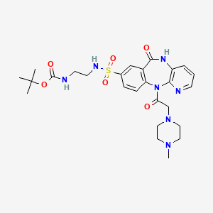 molecular formula C26H35N7O6S B1256289 N-[2-[[11-[2-(4-methyl-1-piperazinyl)-1-oxoethyl]-6-oxo-5H-pyrido[2,3-b][1,4]benzodiazepin-8-yl]sulfonylamino]ethyl]carbamic acid tert-butyl ester 