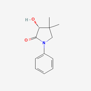 molecular formula C12H15NO2 B12562899 2-Pyrrolidinone, 3-hydroxy-4,4-dimethyl-1-phenyl-, (3R)- CAS No. 169221-13-0