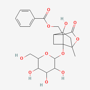 [4-Hydroxy-6-methyl-8-oxo-1-[3,4,5-trihydroxy-6-(hydroxymethyl)oxan-2-yl]oxy-7-oxatricyclo[4.3.0.03,9]nonan-9-yl]methyl benzoate