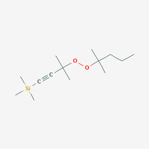 molecular formula C14H28O2Si B12562943 Trimethyl{3-methyl-3-[(2-methylpentan-2-yl)peroxy]but-1-yn-1-yl}silane CAS No. 148960-04-7