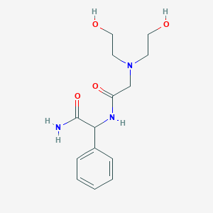 molecular formula C14H21N3O4 B12562959 N-(2-Amino-2-oxo-1-phenylethyl)-N~2~,N~2~-bis(2-hydroxyethyl)glycinamide CAS No. 189621-73-6