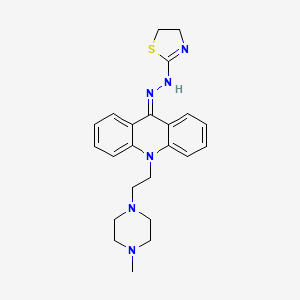 molecular formula C23H28N6S B1256301 10-(2-(4-Methyl-1-piperazinyl)ethyl)-9(10H)-acridinone (4,5-dihydro-2-thiazolyl)hydrazone CAS No. 92928-45-5