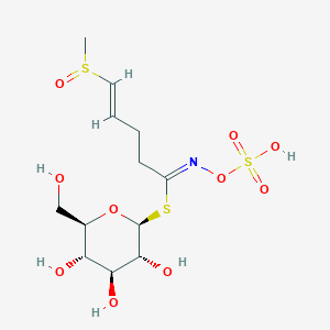molecular formula C12H21NO10S3 B1256310 [(2S,3R,4S,5S,6R)-3,4,5-三羟基-6-(羟甲基)氧杂环-2-基] (E,1Z)-5-甲基亚磺酰基-N-磺酰氧基戊-4-烯亚胺硫代酸酯 