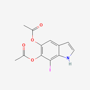 molecular formula C12H10INO4 B1256324 5,6-Diacetoxy-7-iodoindole 