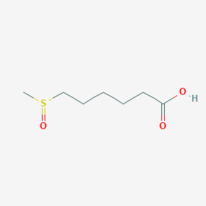 molecular formula C7H14O3S B12563282 Hexanoic acid, 6-(methylsulfinyl)- CAS No. 183858-49-3