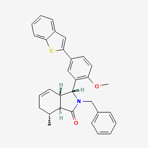 molecular formula C31H29NO2S B1256332 (3R,3aS,7R,7aS)-3-[5-(1-benzothiophen-2-yl)-2-methoxyphenyl]-7-methyl-2-(phenylmethyl)-3a,6,7,7a-tetrahydro-3H-isoindol-1-one 