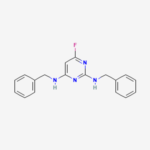 molecular formula C18H17FN4 B12563412 2,4-Pyrimidinediamine, 6-fluoro-N,N'-bis(phenylmethyl)- CAS No. 188987-70-4