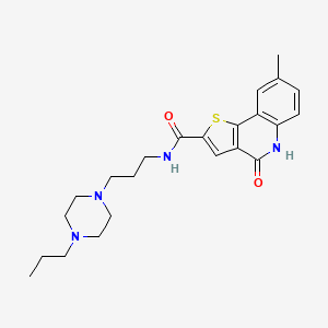 8-methyl-4-oxo-N-[3-(4-propyl-1-piperazinyl)propyl]-5H-thieno[3,2-c]quinoline-2-carboxamide
