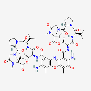 2,7-Diamino-4,6-dimethyl-3-oxo-9-N-[(3R,6S,7R,10S,16S)-7,11,14-trimethyl-2,5,9,12,15-pentaoxo-3,10-di(propan-2-yl)-8-oxa-1,4,11,14-tetrazabicyclo[14.3.0]nonadecan-6-yl]-1-N-[(3R,6S,7R,16S)-7,11,14-trimethyl-2,5,9,12,15-pentaoxo-3,10-di(propan-2-yl)-8-oxa-1,4,11,14-tetrazabicyclo[14.3.0]nonadecan-6-yl]phenoxazine-1,9-dicarboxamide