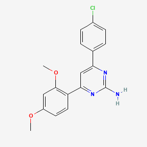 molecular formula C18H16ClN3O2 B12563448 4-(4-Chlorophenyl)-6-(2,4-dimethoxyphenyl)pyrimidin-2-amine CAS No. 259086-68-5