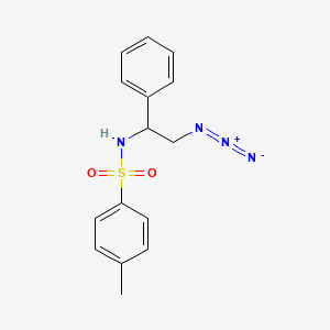 molecular formula C15H16N4O2S B12563454 Benzenesulfonamide, N-(2-azido-1-phenylethyl)-4-methyl- CAS No. 175086-38-1