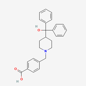 molecular formula C26H27NO3 B12563513 Benzoic acid, 4-[[4-(hydroxydiphenylmethyl)-1-piperidinyl]methyl]- CAS No. 192565-83-6