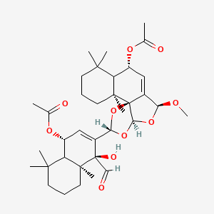 [(1R,4S,4aS)-3-[(1S,2S,8R,11S,13S,15R)-8-acetyloxy-11-methoxy-2,6,6-trimethyl-12,14,16-trioxatetracyclo[8.6.0.01,13.02,7]hexadec-9-en-15-yl]-4-formyl-4-hydroxy-4a,8,8-trimethyl-5,6,7,8a-tetrahydro-1H-naphthalen-1-yl] acetate