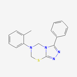 molecular formula C17H16N4S B12563681 6-(2-Methylphenyl)-3-phenyl-5,7-dihydro-[1,2,4]triazolo[3,4-b][1,3,5]thiadiazine 
