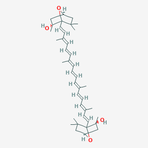 molecular formula C40H56O4 B1256373 (2R,4S)-1-[(1E,3E,5E,7E,9E,11E,13E,15E,17E)-18-[(2R,4S)-2-hydroxy-2,6,6-trimethyl-7-oxabicyclo[2.2.1]heptan-1-yl]-3,7,12,16-tetramethyloctadeca-1,3,5,7,9,11,13,15,17-nonaenyl]-2,6,6-trimethyl-7-oxabicyclo[2.2.1]heptan-2-ol 