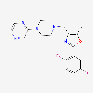 molecular formula C19H19F2N5O B1256381 2-(2,5-Difluorophenyl)-5-methyl-4-[[4-(2-pyrazinyl)-1-piperazinyl]methyl]oxazole 