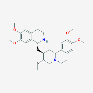 molecular formula C29H40N2O4 B1256383 (2S,3R)-2-[[(1R)-6,7-dimethoxy-1,2,3,4-tetrahydroisoquinolin-1-yl]methyl]-3-ethyl-9,10-dimethoxy-2,3,4,6,7,11b-hexahydro-1H-benzo[a]quinolizine 