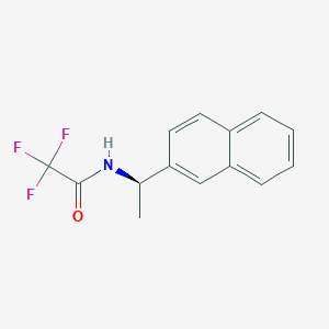 molecular formula C14H12F3NO B12563864 2,2,2-Trifluoro-N-[(1R)-1-(naphthalen-2-yl)ethyl]acetamide CAS No. 159651-16-8