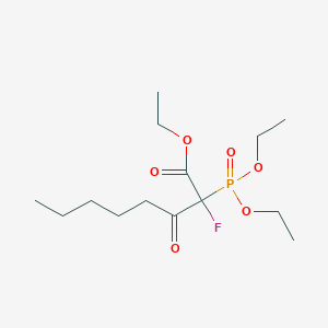 molecular formula C14H26FO6P B12563877 Octanoic acid, 2-(diethoxyphosphinyl)-2-fluoro-3-oxo-, ethyl ester CAS No. 188645-64-9