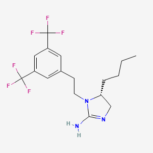 molecular formula C17H21F6N3 B1256388 (5R)-1-[2-[3,5-bis(trifluoromethyl)phenyl]ethyl]-5-butyl-4,5-dihydroimidazol-2-amine 