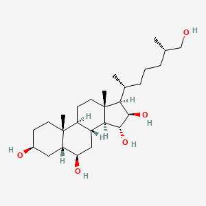 molecular formula C27H48O5 B12563942 Cholestane-3,6,15,16,26-pentol, (3b,5b,6b,15a,16b,25S)- CAS No. 165815-75-8