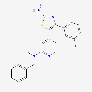 molecular formula C23H22N4S B12564004 N-[4-[2-Amino-4-(3-methylphenyl)-1,3-thiazol-5-YL]-2-pyridyl]-N-benzyl-N-methylamine CAS No. 303163-35-1