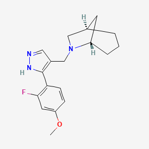molecular formula C18H22FN3O B1256402 (1R,5S)-6-[[5-(2-fluoro-4-methoxyphenyl)-1H-pyrazol-4-yl]methyl]-6-azabicyclo[3.2.1]octane 