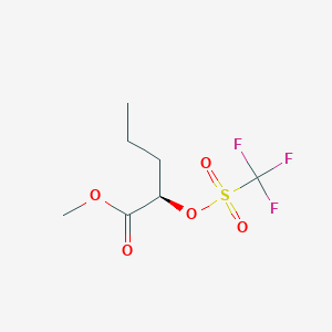 molecular formula C7H11F3O5S B12564031 Pentanoic acid, 2-[[(trifluoromethyl)sulfonyl]oxy]-, methyl ester, (2R)- CAS No. 191731-20-1