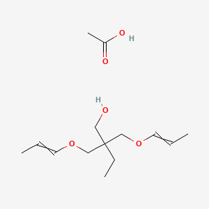 molecular formula C14H26O5 B12564046 Acetic acid;2,2-bis(prop-1-enoxymethyl)butan-1-ol CAS No. 179117-66-9