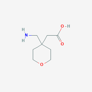 molecular formula C8H15NO3 B12564069 2H-Pyran-4-acetic acid, 4-(aminomethyl)tetrahydro- CAS No. 194862-79-8