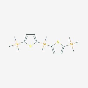 molecular formula C16H28S2Si3 B12564134 Silane, dimethylbis[5-(trimethylsilyl)-2-thienyl]- CAS No. 143810-39-3