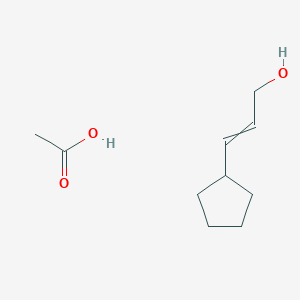 molecular formula C10H18O3 B12564146 Acetic acid;3-cyclopentylprop-2-en-1-ol CAS No. 144090-96-0