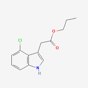 molecular formula C13H14ClNO2 B12564225 Propyl (4-chloro-1H-indol-3-yl)acetate CAS No. 196881-06-8