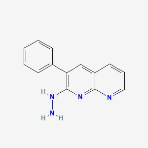 molecular formula C14H12N4 B12564268 2-Hydrazinyl-3-phenyl-1,8-naphthyridine CAS No. 165278-12-6